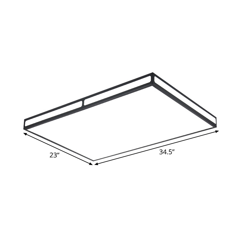 Black Square/Rectangle LED Flush Light Minimalistic Acrylic Close to Ceiling Lamp for Living Room Clearhalo 'Ceiling Lights' 'Close To Ceiling Lights' 'Close to ceiling' 'Flush mount' Lighting' 1934946