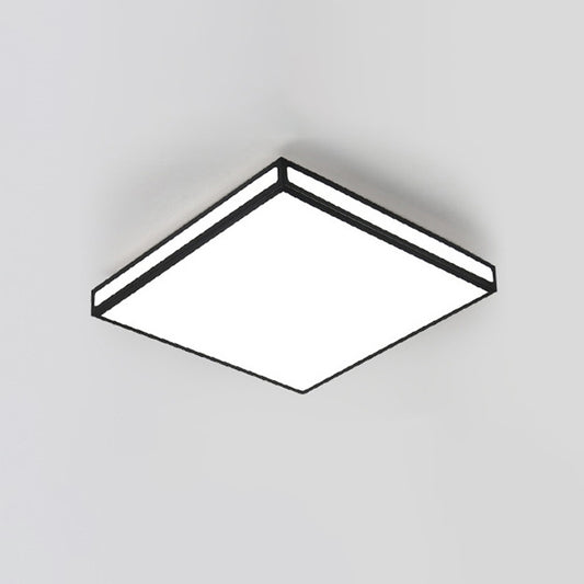 Black Square/Rectangle LED Flush Light Minimalistic Acrylic Close to Ceiling Lamp for Living Room Clearhalo 'Ceiling Lights' 'Close To Ceiling Lights' 'Close to ceiling' 'Flush mount' Lighting' 1934949