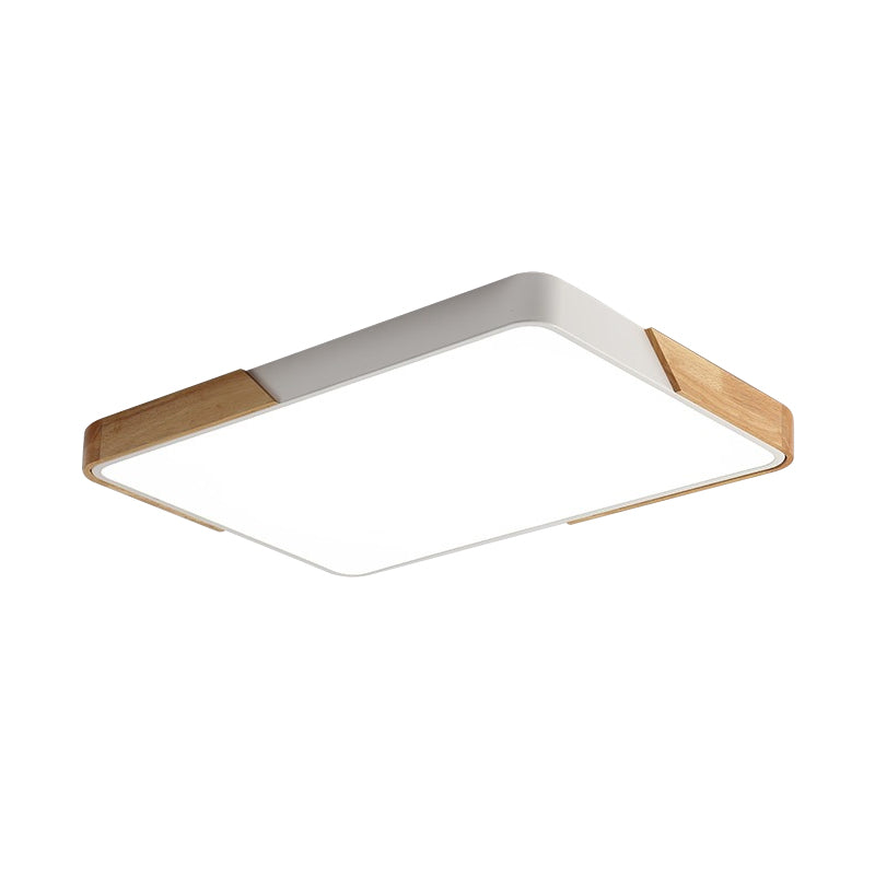 Splicing Square/Rectangle LED Flush Light Nordic Acrylic Wood-White Ceiling Mount Lamp in Warm/White Light Clearhalo 'Ceiling Lights' 'Close To Ceiling Lights' 'Close to ceiling' 'Flush mount' Lighting' 1935001