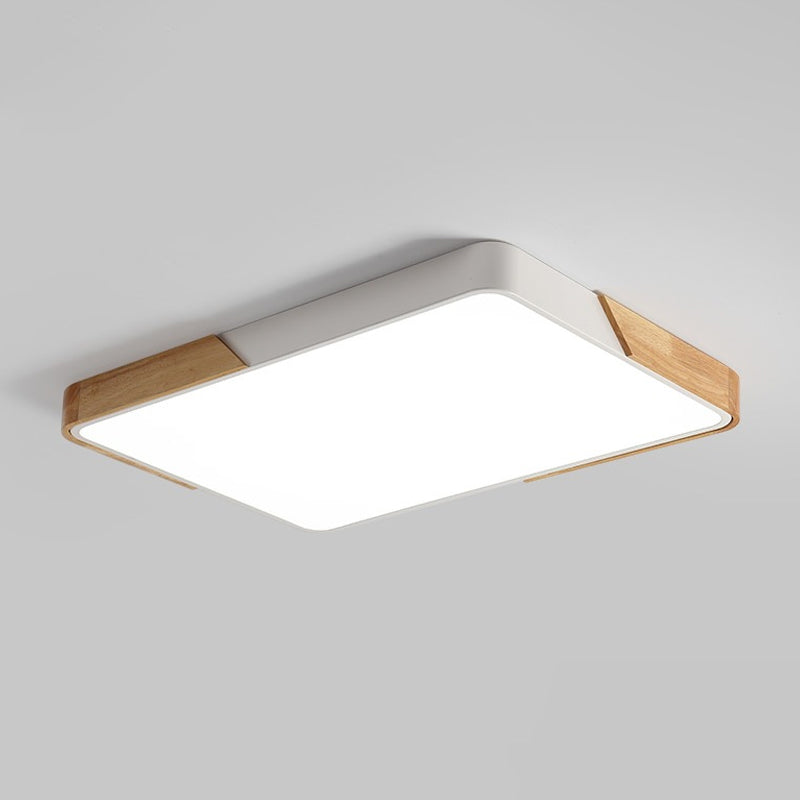 Splicing Square/Rectangle LED Flush Light Nordic Acrylic Wood-White Ceiling Mount Lamp in Warm/White Light Clearhalo 'Ceiling Lights' 'Close To Ceiling Lights' 'Close to ceiling' 'Flush mount' Lighting' 1935002
