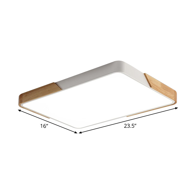 Splicing Square/Rectangle LED Flush Light Nordic Acrylic Wood-White Ceiling Mount Lamp in Warm/White Light Clearhalo 'Ceiling Lights' 'Close To Ceiling Lights' 'Close to ceiling' 'Flush mount' Lighting' 1935003