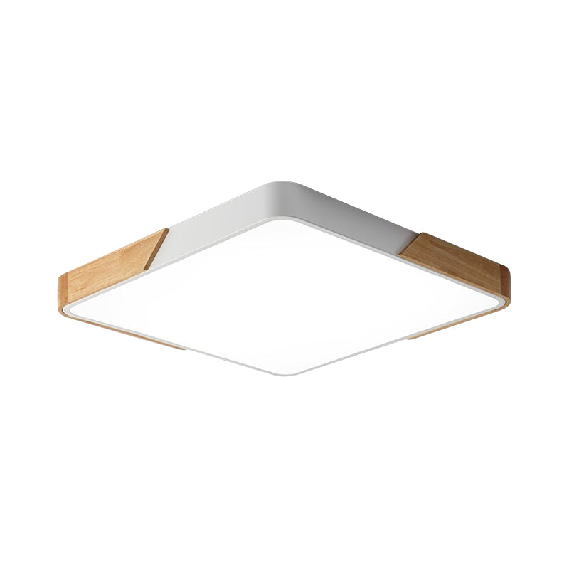 Splicing Square/Rectangle LED Flush Light Nordic Acrylic Wood-White Ceiling Mount Lamp in Warm/White Light Clearhalo 'Ceiling Lights' 'Close To Ceiling Lights' 'Close to ceiling' 'Flush mount' Lighting' 1935006