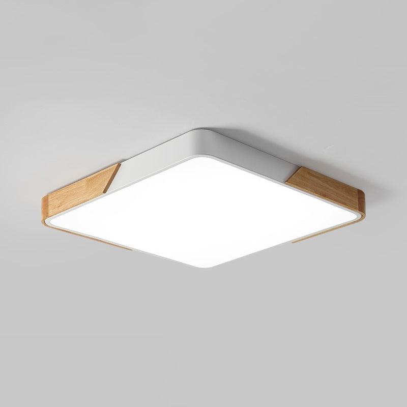Splicing Square/Rectangle LED Flush Light Nordic Acrylic Wood-White Ceiling Mount Lamp in Warm/White Light Clearhalo 'Ceiling Lights' 'Close To Ceiling Lights' 'Close to ceiling' 'Flush mount' Lighting' 1935007