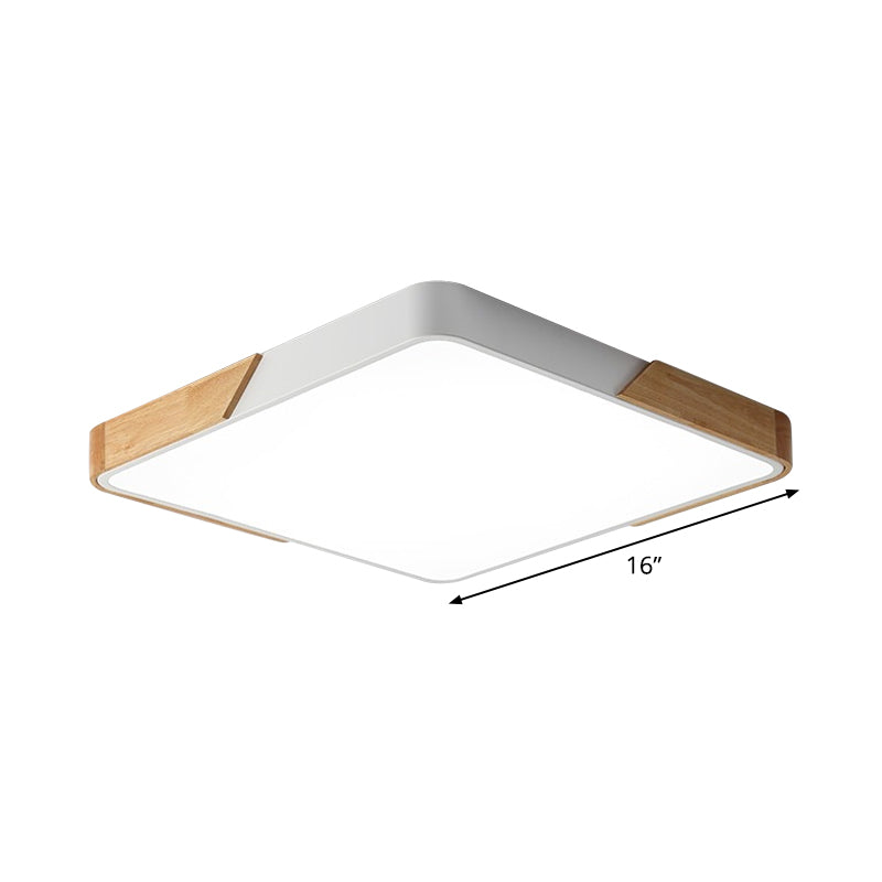 Splicing Square/Rectangle LED Flush Light Nordic Acrylic Wood-White Ceiling Mount Lamp in Warm/White Light Clearhalo 'Ceiling Lights' 'Close To Ceiling Lights' 'Close to ceiling' 'Flush mount' Lighting' 1935008
