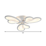 White Butterfly Wing Ceiling Flush Light Contemporary 3/5/12-Head Acrylic Flushmount in Warm/White Light for Hotel Clearhalo 'Ceiling Lights' 'Close To Ceiling Lights' 'Close to ceiling' 'Semi-flushmount' Lighting' 1935332
