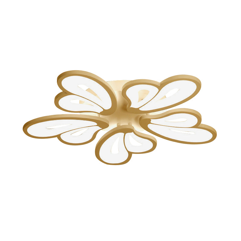 White Butterfly Wing Ceiling Flush Light Contemporary 3/5/12-Head Acrylic Flushmount in Warm/White Light for Hotel Clearhalo 'Ceiling Lights' 'Close To Ceiling Lights' 'Close to ceiling' 'Semi-flushmount' Lighting' 1935335