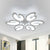 Modern Style Petal Semi Flush Chandelier Acrylic 6/9/15-Bulb Living Room Ceiling Mount Light in Warm/White Light 6 White Clearhalo 'Ceiling Lights' 'Close To Ceiling Lights' 'Close to ceiling' 'Semi-flushmount' Lighting' 1935393