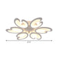 Modern Style Petal Semi Flush Chandelier Acrylic 6/9/15-Bulb Living Room Ceiling Mount Light in Warm/White Light Clearhalo 'Ceiling Lights' 'Close To Ceiling Lights' 'Close to ceiling' 'Semi-flushmount' Lighting' 1935397