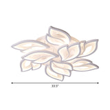 Foliage Bedroom Semi Mount Lighting Acrylic 9/12/15 Lights Modern Close to Ceiling Lamp in Warm/White Light Clearhalo 'Ceiling Lights' 'Close To Ceiling Lights' 'Close to ceiling' 'Semi-flushmount' Lighting' 1935416