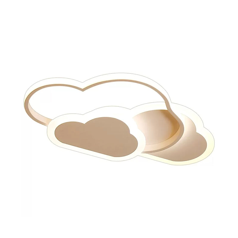 Acrylic Cloudy Flush Ceiling Light Cartoon White/Pink LED Flush Mounted Lamp in Warm/White Light for Bedroom, 16.5"/20.5" Wide Clearhalo 'Ceiling Lights' 'Close To Ceiling Lights' 'Close to ceiling' 'Flush mount' Lighting' 1935495