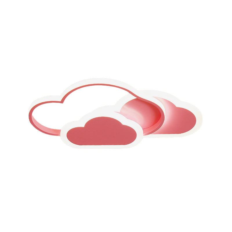 Acrylic Cloudy Flush Ceiling Light Cartoon White/Pink LED Flush Mounted Lamp in Warm/White Light for Bedroom, 16.5"/20.5" Wide Clearhalo 'Ceiling Lights' 'Close To Ceiling Lights' 'Close to ceiling' 'Flush mount' Lighting' 1935501