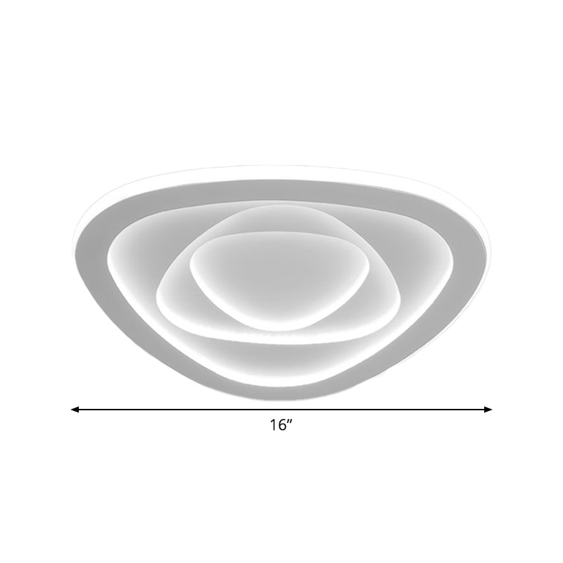 16"/19.5" W LED Bedroom Ceiling Lamp Modernist White Flush Mount Light with Flower/Pentagon/Triangle Acrylic Shade Clearhalo 'Ceiling Lights' 'Close To Ceiling Lights' 'Close to ceiling' 'Flush mount' Lighting' 1935513