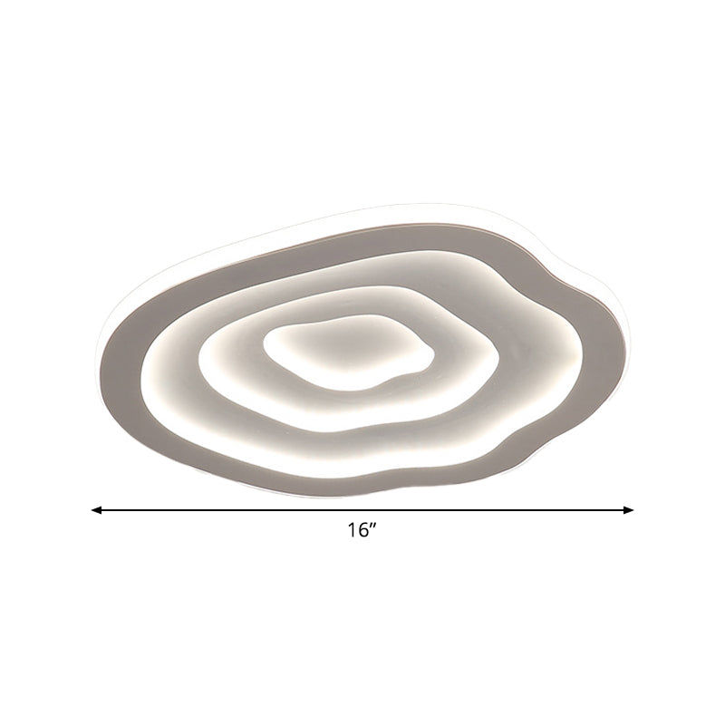 16"/19.5" W LED Bedroom Ceiling Lamp Modernist White Flush Mount Light with Flower/Pentagon/Triangle Acrylic Shade Clearhalo 'Ceiling Lights' 'Close To Ceiling Lights' 'Close to ceiling' 'Flush mount' Lighting' 1935519