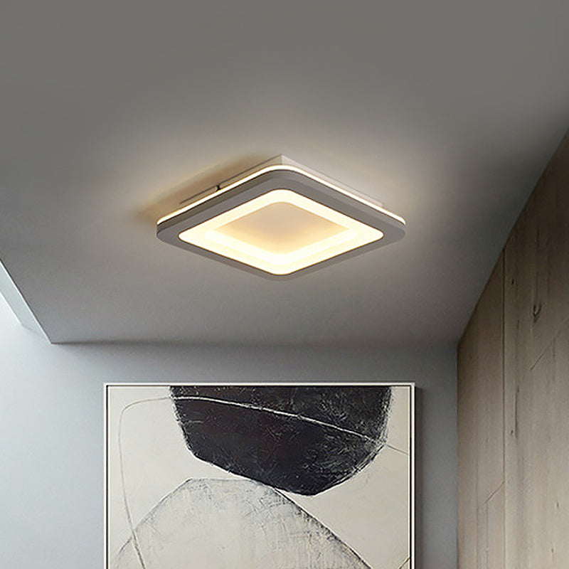 Nordic Integrated LED Flush Light Grey Flower/Square/Pentagon Small Ceiling Mount Light with Acrylic Shade in Warm/White Light Clearhalo 'Ceiling Lights' 'Close To Ceiling Lights' 'Close to ceiling' 'Flush mount' Lighting' 1935584
