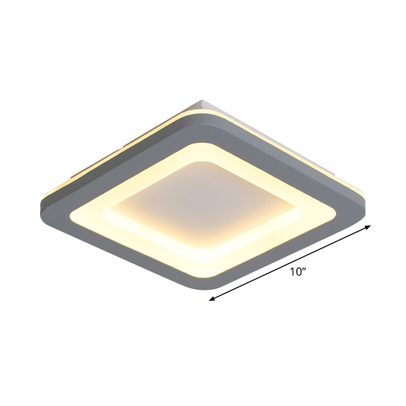 Nordic Integrated LED Flush Light Grey Flower/Square/Pentagon Small Ceiling Mount Light with Acrylic Shade in Warm/White Light Clearhalo 'Ceiling Lights' 'Close To Ceiling Lights' 'Close to ceiling' 'Flush mount' Lighting' 1935587
