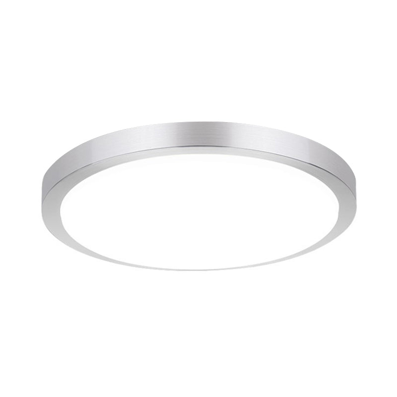 Silver Round Flush Ceiling Light Simple 14"/16" Wide LED Acrylic Flush Mounted Lamp in Warm/White Light for Living Room Clearhalo 'Ceiling Lights' 'Close To Ceiling Lights' 'Close to ceiling' 'Flush mount' Lighting' 1935619