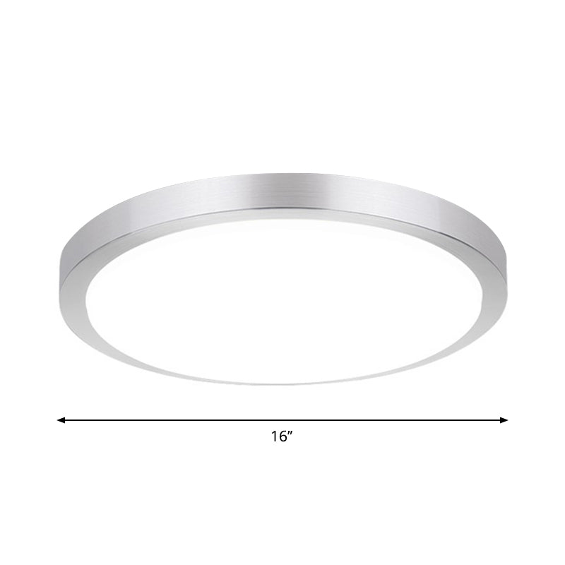 Silver Round Flush Ceiling Light Simple 14"/16" Wide LED Acrylic Flush Mounted Lamp in Warm/White Light for Living Room Clearhalo 'Ceiling Lights' 'Close To Ceiling Lights' 'Close to ceiling' 'Flush mount' Lighting' 1935621