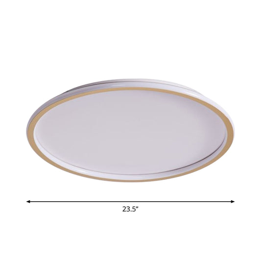 Disc Thin Ceiling Light Fixture Simple Style Metal Living Room LED Flushmount Lighting in Gold, 12"/19.5"/23.5" W Clearhalo 'Ceiling Lights' 'Close To Ceiling Lights' 'Close to ceiling' 'Flush mount' Lighting' 1935636