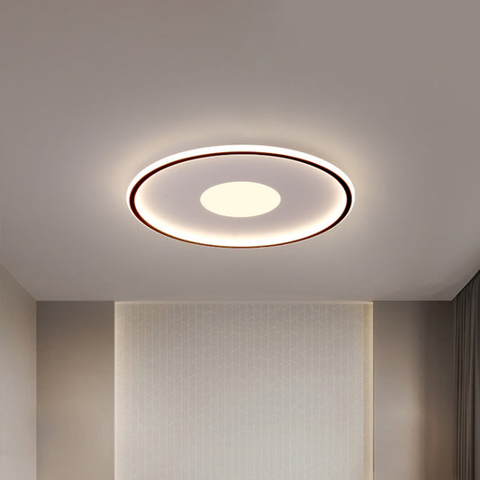 Disk-Shaped Ultrathin Ceiling Lighting Minimalist Acrylic Black/Gold LED Flush Mount for Bedroom, 12"/19.5"/23.5" Dia Clearhalo 'Ceiling Lights' 'Close To Ceiling Lights' 'Close to ceiling' 'Flush mount' Lighting' 1935645