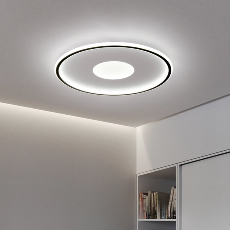 Disk-Shaped Ultrathin Ceiling Lighting Minimalist Acrylic Black/Gold LED Flush Mount for Bedroom, 12"/19.5"/23.5" Dia Clearhalo 'Ceiling Lights' 'Close To Ceiling Lights' 'Close to ceiling' 'Flush mount' Lighting' 1935646