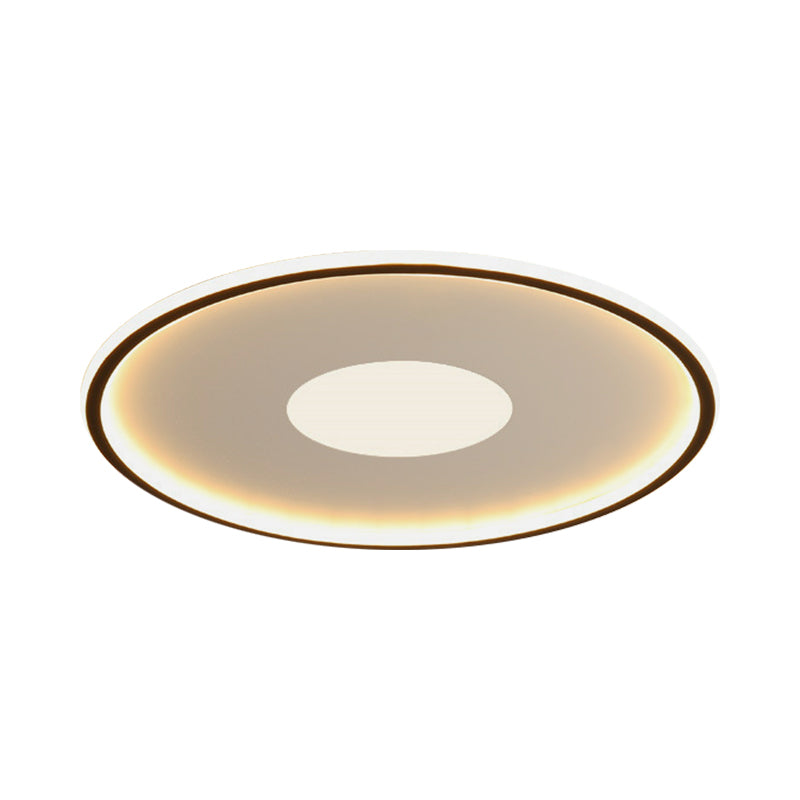 Disk-Shaped Ultrathin Ceiling Lighting Minimalist Acrylic Black/Gold LED Flush Mount for Bedroom, 12"/19.5"/23.5" Dia Clearhalo 'Ceiling Lights' 'Close To Ceiling Lights' 'Close to ceiling' 'Flush mount' Lighting' 1935647