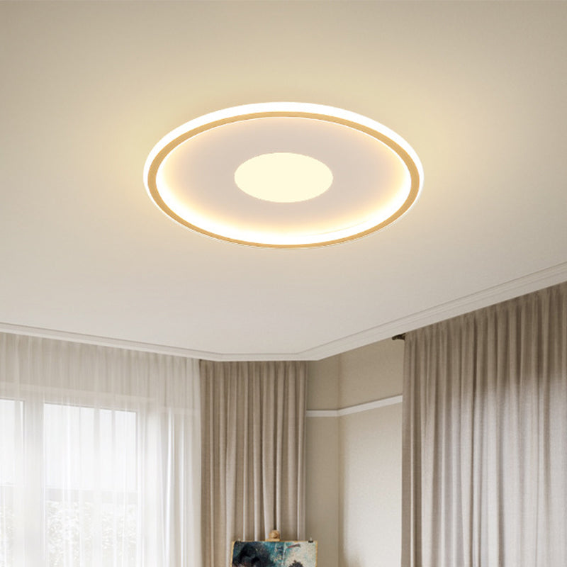 Disk-Shaped Ultrathin Ceiling Lighting Minimalist Acrylic Black/Gold LED Flush Mount for Bedroom, 12"/19.5"/23.5" Dia Clearhalo 'Ceiling Lights' 'Close To Ceiling Lights' 'Close to ceiling' 'Flush mount' Lighting' 1935654