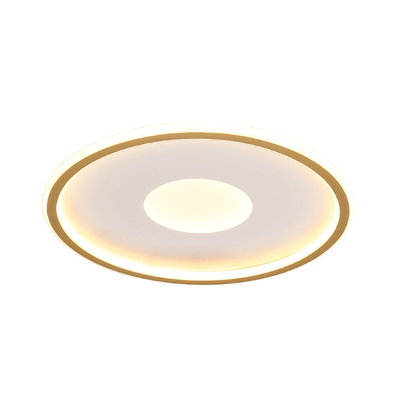 Disk-Shaped Ultrathin Ceiling Lighting Minimalist Acrylic Black/Gold LED Flush Mount for Bedroom, 12"/19.5"/23.5" Dia Clearhalo 'Ceiling Lights' 'Close To Ceiling Lights' 'Close to ceiling' 'Flush mount' Lighting' 1935655