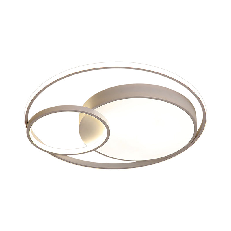 16"/19"/23.5" Dia Minimal LED Flush Light Black/White Circular Flush Mount Ceiling Lighting with Acrylic Shade Clearhalo 'Ceiling Lights' 'Close To Ceiling Lights' 'Close to ceiling' 'Flush mount' Lighting' 1935721