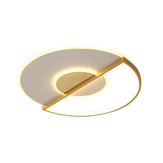 Super-Thin Circle LED Ceiling Lamp Minimalist Acrylic Gold Flush-Mount Light in Warm/White/3 Color Light, 16.5"/20.5" Width Clearhalo 'Ceiling Lights' 'Close To Ceiling Lights' 'Close to ceiling' 'Flush mount' Lighting' 1935876