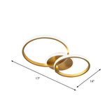 Metal Multi-Round/Square LED Ceiling Light Minimalism 2/4 Lights Gold Finish Semi Flush Mount Light Fixture Clearhalo 'Ceiling Lights' 'Close To Ceiling Lights' 'Close to ceiling' 'Semi-flushmount' Lighting' 1935953