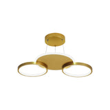 Gold Halo Ring Semi Flush Chandelier Modern 3/5/6-Light Metal Ceiling Mounted Lamp in Warm/White Light Clearhalo 'Ceiling Lights' 'Close To Ceiling Lights' 'Close to ceiling' 'Semi-flushmount' Lighting' 1935991