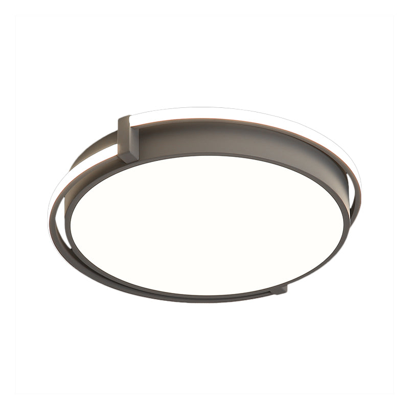 12"/16"/19.5" W Dorm Room LED Flushmount Minimalist Grey/White Flush Mount Ceiling Light with Round Acrylic Shade Clearhalo 'Ceiling Lights' 'Close To Ceiling Lights' 'Close to ceiling' 'Flush mount' Lighting' 1936078