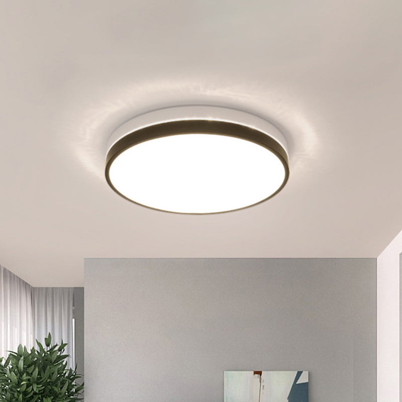 Nordic Round/Square/Rectangle Flushmount Acrylic Living Room LED Ceiling Light Fixture in Black and White Clearhalo 'Ceiling Lights' 'Close To Ceiling Lights' 'Close to ceiling' 'Flush mount' Lighting' 1936103