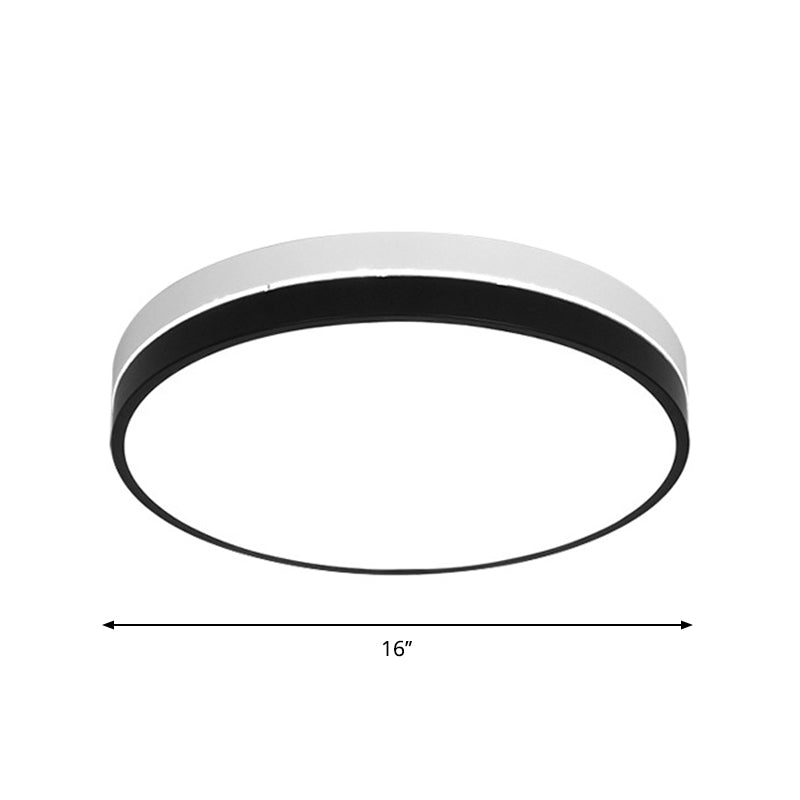 Nordic Round/Square/Rectangle Flushmount Acrylic Living Room LED Ceiling Light Fixture in Black and White Clearhalo 'Ceiling Lights' 'Close To Ceiling Lights' 'Close to ceiling' 'Flush mount' Lighting' 1936106