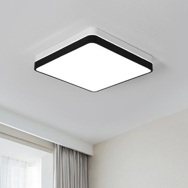 Nordic Round/Square/Rectangle Flushmount Acrylic Living Room LED Ceiling Light Fixture in Black and White Clearhalo 'Ceiling Lights' 'Close To Ceiling Lights' 'Close to ceiling' 'Flush mount' Lighting' 1936108
