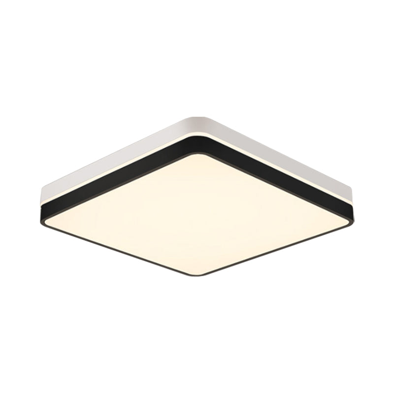 Nordic Round/Square/Rectangle Flushmount Acrylic Living Room LED Ceiling Light Fixture in Black and White Clearhalo 'Ceiling Lights' 'Close To Ceiling Lights' 'Close to ceiling' 'Flush mount' Lighting' 1936110