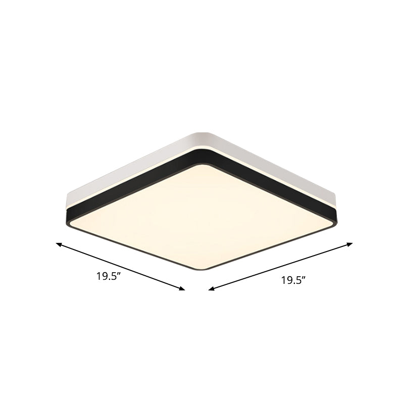 Nordic Round/Square/Rectangle Flushmount Acrylic Living Room LED Ceiling Light Fixture in Black and White Clearhalo 'Ceiling Lights' 'Close To Ceiling Lights' 'Close to ceiling' 'Flush mount' Lighting' 1936111