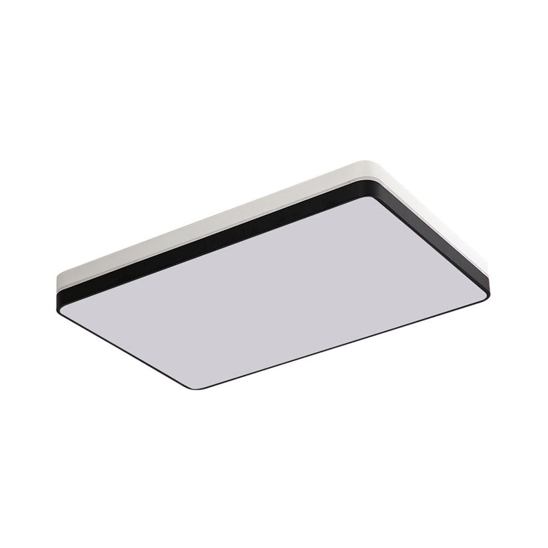 Nordic Round/Square/Rectangle Flushmount Acrylic Living Room LED Ceiling Light Fixture in Black and White Clearhalo 'Ceiling Lights' 'Close To Ceiling Lights' 'Close to ceiling' 'Flush mount' Lighting' 1936115