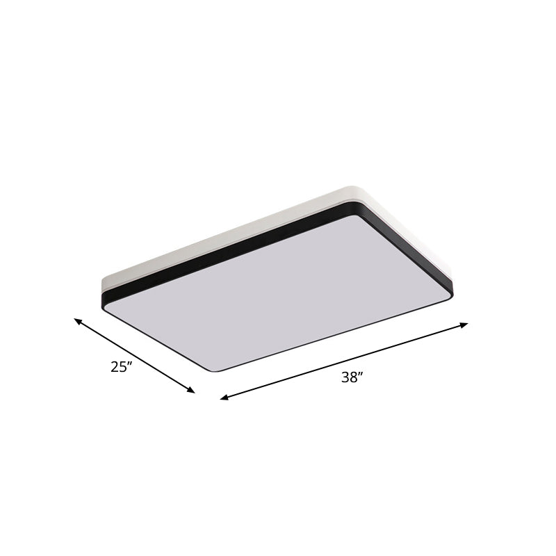 Nordic Round/Square/Rectangle Flushmount Acrylic Living Room LED Ceiling Light Fixture in Black and White Clearhalo 'Ceiling Lights' 'Close To Ceiling Lights' 'Close to ceiling' 'Flush mount' Lighting' 1936116