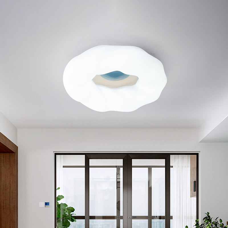 Cartoon Cloud Ceiling Mount Light Acrylic Corridor LED Flush Mounted Light Fixture in White/Blue/Coffee Blue Clearhalo 'Ceiling Lights' 'Close To Ceiling Lights' 'Close to ceiling' 'Flush mount' Lighting' 1936242