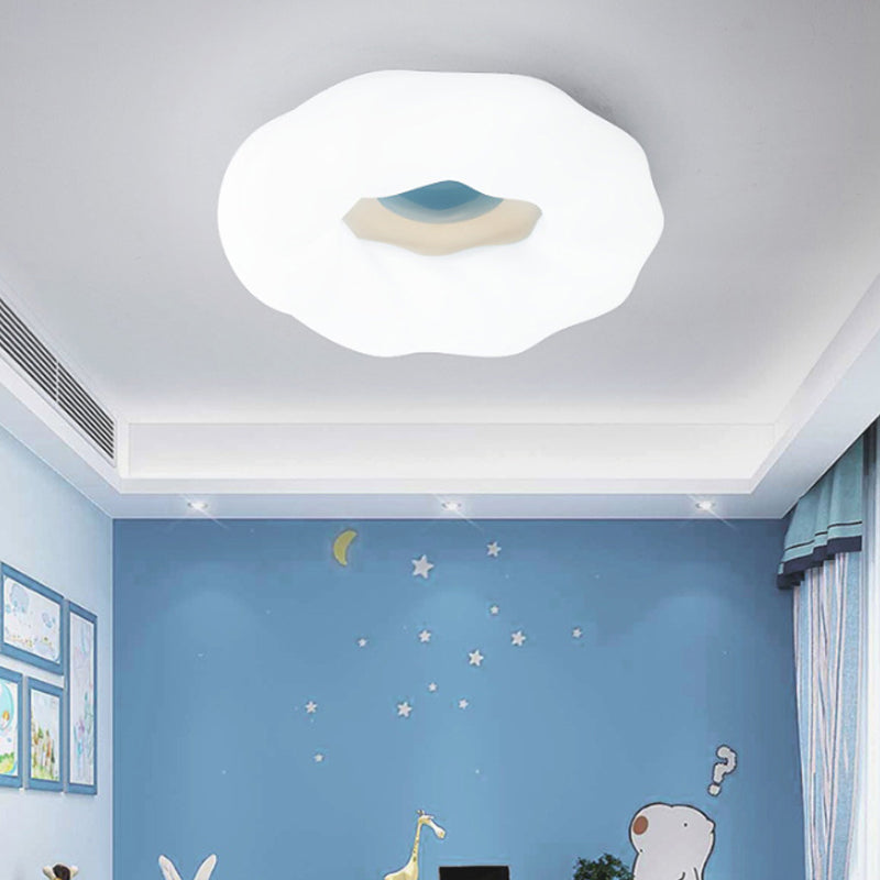 Cartoon Cloud Ceiling Mount Light Acrylic Corridor LED Flush Mounted Light Fixture in White/Blue/Coffee Clearhalo 'Ceiling Lights' 'Close To Ceiling Lights' 'Close to ceiling' 'Flush mount' Lighting' 1936243