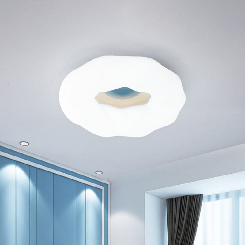 Cartoon Cloud Ceiling Mount Light Acrylic Corridor LED Flush Mounted Light Fixture in White/Blue/Coffee Clearhalo 'Ceiling Lights' 'Close To Ceiling Lights' 'Close to ceiling' 'Flush mount' Lighting' 1936244