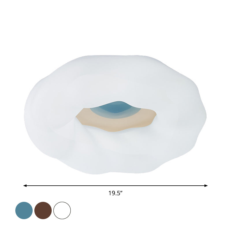 Cartoon Cloud Ceiling Mount Light Acrylic Corridor LED Flush Mounted Light Fixture in White/Blue/Coffee Clearhalo 'Ceiling Lights' 'Close To Ceiling Lights' 'Close to ceiling' 'Flush mount' Lighting' 1936246