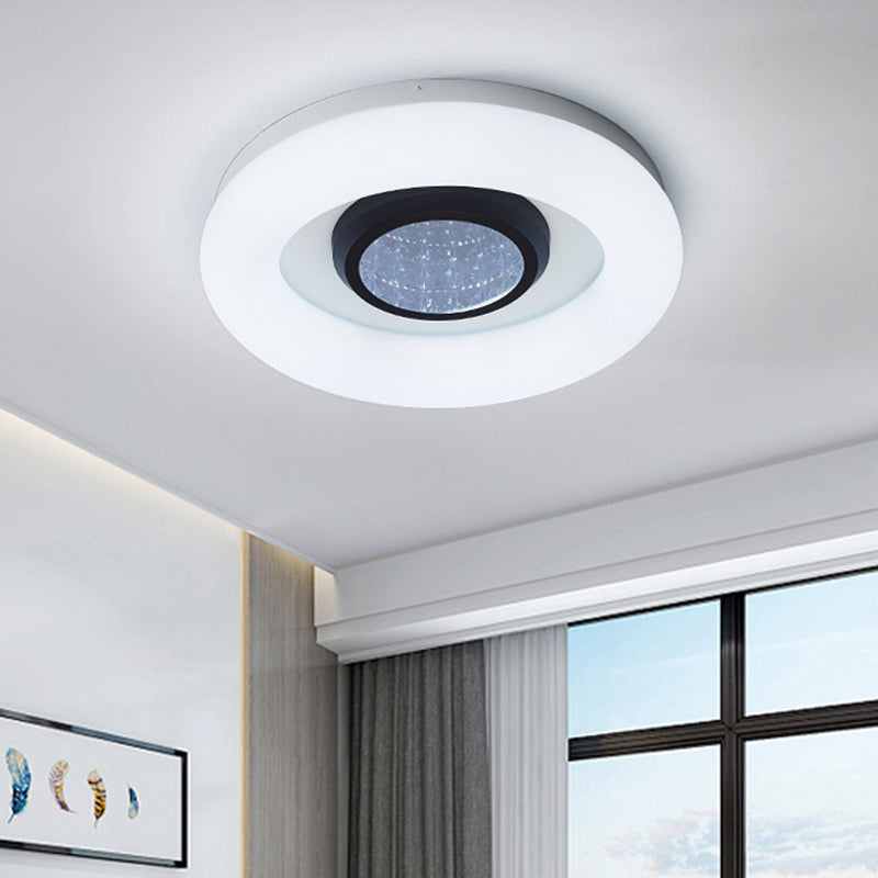 Circular Acrylic Flush Mount Ceiling Light Minimalist Silver/Grey/Black LED Flush Mounted Lighting for Hotel Clearhalo 'Ceiling Lights' 'Close To Ceiling Lights' 'Close to ceiling' 'Flush mount' Lighting' 1936255