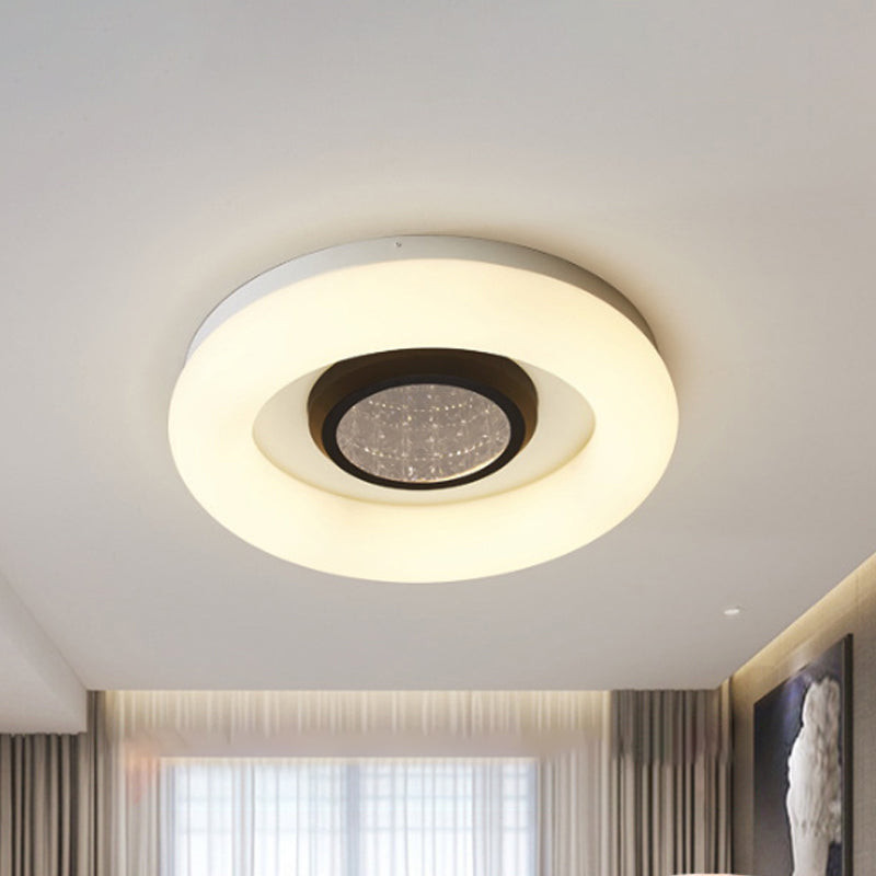 Circular Acrylic Flush Mount Ceiling Light Minimalist Silver/Grey/Black LED Flush Mounted Lighting for Hotel Clearhalo 'Ceiling Lights' 'Close To Ceiling Lights' 'Close to ceiling' 'Flush mount' Lighting' 1936256