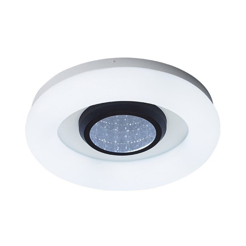 Circular Acrylic Flush Mount Ceiling Light Minimalist Silver/Grey/Black LED Flush Mounted Lighting for Hotel Clearhalo 'Ceiling Lights' 'Close To Ceiling Lights' 'Close to ceiling' 'Flush mount' Lighting' 1936257