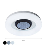 Circular Acrylic Flush Mount Ceiling Light Minimalist Silver/Grey/Black LED Flush Mounted Lighting for Hotel Clearhalo 'Ceiling Lights' 'Close To Ceiling Lights' 'Close to ceiling' 'Flush mount' Lighting' 1936258