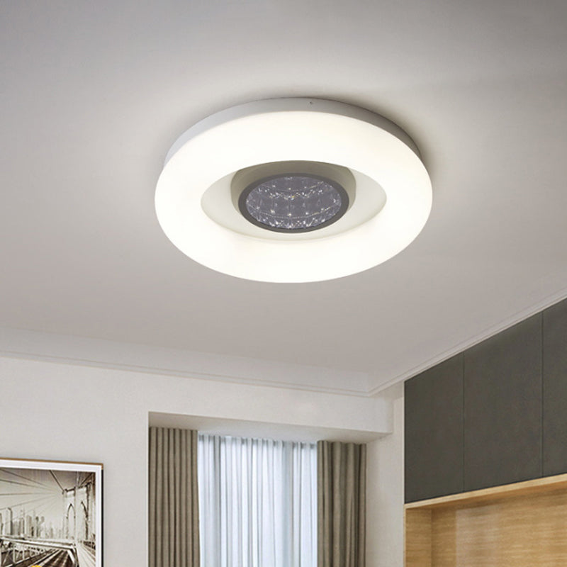 Circular Acrylic Flush Mount Ceiling Light Minimalist Silver/Grey/Black LED Flush Mounted Lighting for Hotel Clearhalo 'Ceiling Lights' 'Close To Ceiling Lights' 'Close to ceiling' 'Flush mount' Lighting' 1936260