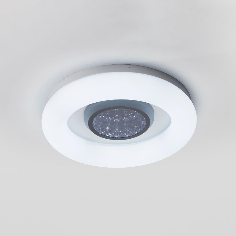 Circular Acrylic Flush Mount Ceiling Light Minimalist Silver/Grey/Black LED Flush Mounted Lighting for Hotel Clearhalo 'Ceiling Lights' 'Close To Ceiling Lights' 'Close to ceiling' 'Flush mount' Lighting' 1936262