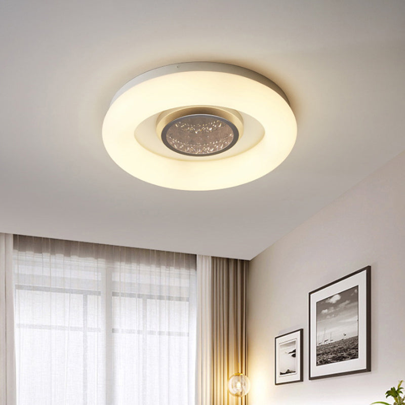Circular Acrylic Flush Mount Ceiling Light Minimalist Silver/Grey/Black LED Flush Mounted Lighting for Hotel Clearhalo 'Ceiling Lights' 'Close To Ceiling Lights' 'Close to ceiling' 'Flush mount' Lighting' 1936264